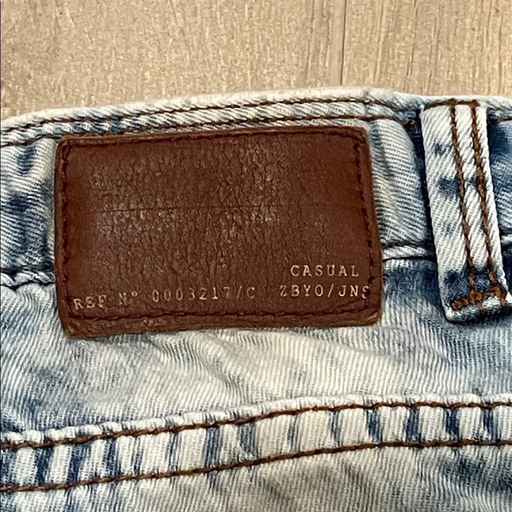 ZARA Boys Denim Shorts Acid Wash Light Blue Rolled Hem Toddler Size 2-3Y 98cm
